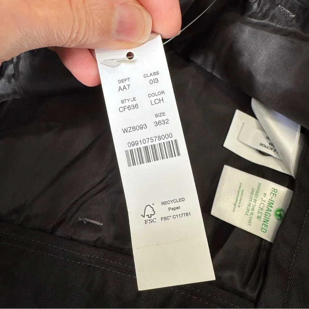 J. Crew NWT Creased Trouser in Japanese Wool Blend 36X32